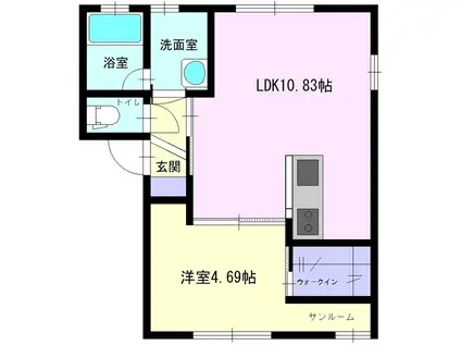 CITRUS(1LDK/2階)の間取り写真