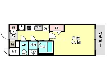 プレサンス朝潮橋ベイ・ブリーズ(1K/2階)の間取り写真