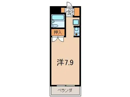 エトワール福島第2(1K/3階)の間取り写真