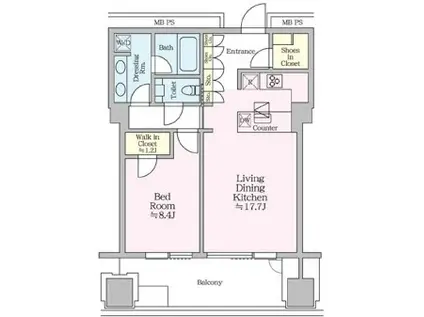 アークヒルズ仙石山レジデンス(1LDK/13階)の間取り写真