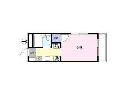 フラットフィールド洗足池(ワンルーム/1階)の間取り写真