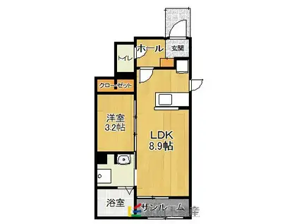 ボヌールジョイII(1LDK/1階)の間取り写真