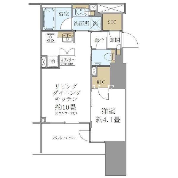 ディアナコート文京本郷台(1LDK/4階)の間取り写真