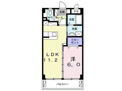 カルムヴィラいさおし(1LDK/4階)の間取り写真