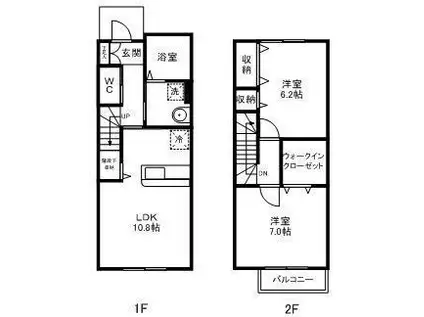 メゾネットN(2LDK/1階)の間取り写真