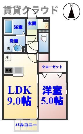 サンシャトー II(1LDK/1階)の間取り写真