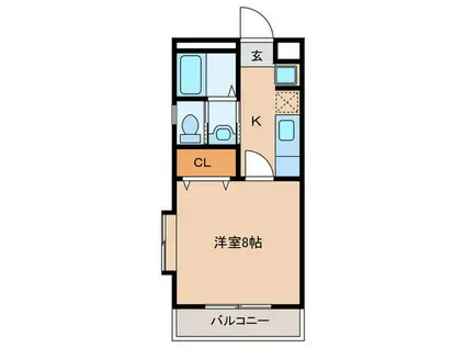 クレール・ルミエール(1K/3階)の間取り写真