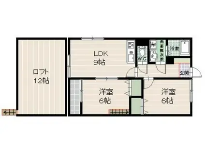 サンライフカナヤマ(2LDK/2階)の間取り写真