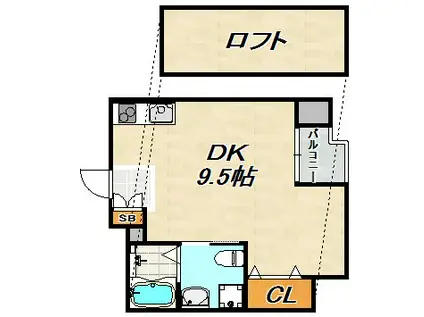 三國ビル(1SK/5階)の間取り写真