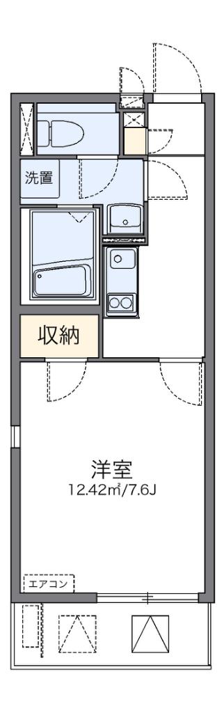レオネクストリヴィエール武庫川(1K/2階)の間取り写真