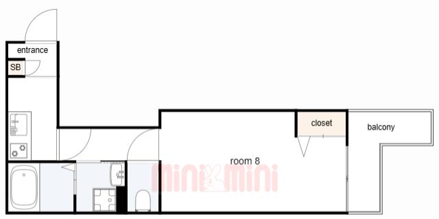 ALEGRIA芦屋西(1K/3階)の間取り写真