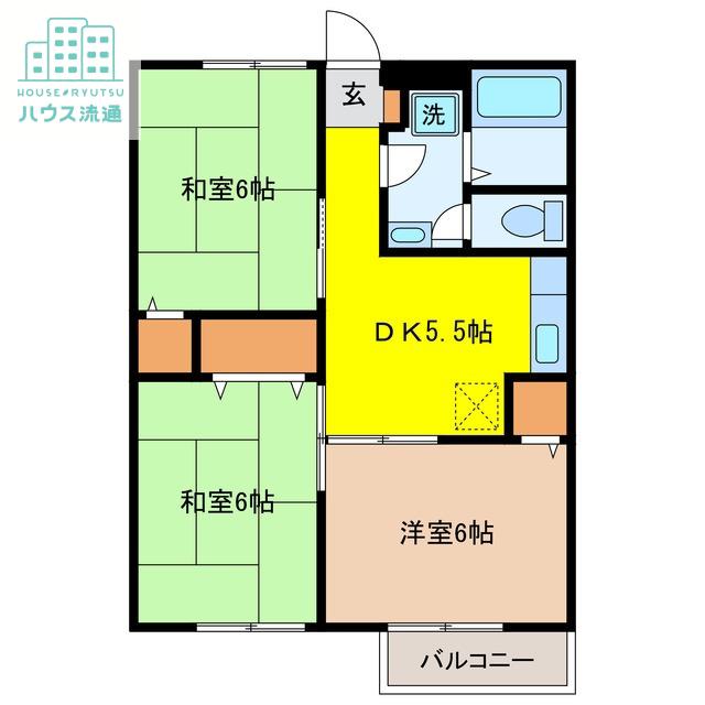 グレイスフル今泉3番館(3K/2階)の間取り写真