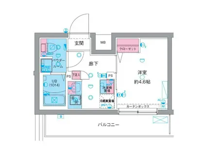 ジェノヴィア天王台(1K/5階)の間取り写真