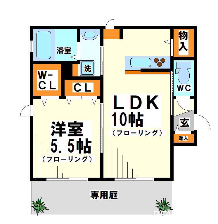 リモージュ(1LDK/2階)の間取り写真