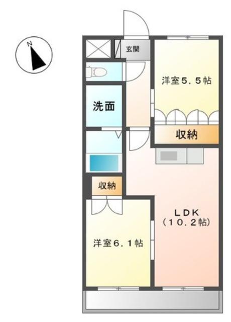 ＪＲ紀勢本線 海南駅 徒歩7分 2階建 築15年(2LDK/1階)の間取り写真