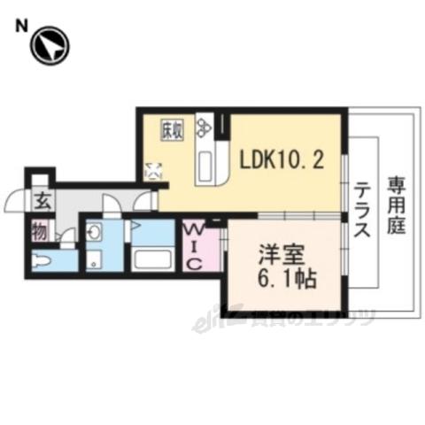 レグルス(1LDK/1階)の間取り写真