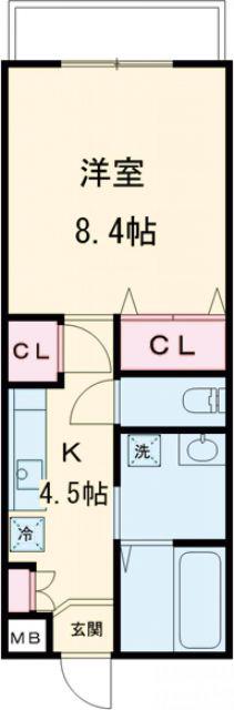 SIGNPOST PURE(1K/2階)の間取り写真