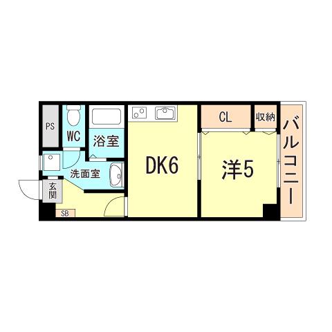マンション美苑(1LDK/3階)の間取り写真