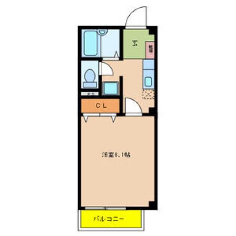 フローレスハタ(1K/2階)の間取り写真