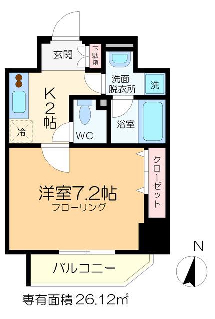 リファイズ小岩(1K/3階)の間取り写真