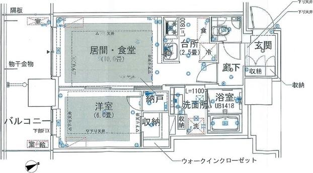グランドシティタワー池袋(1LDK/6階)の間取り写真