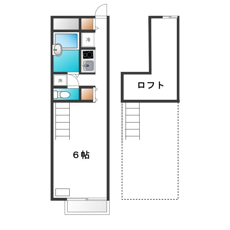 レオパレスコンフォート(1K/1階)の間取り写真