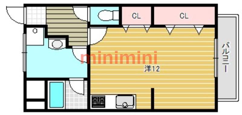 西駅前吉田マンション(ワンルーム/3階)の間取り写真