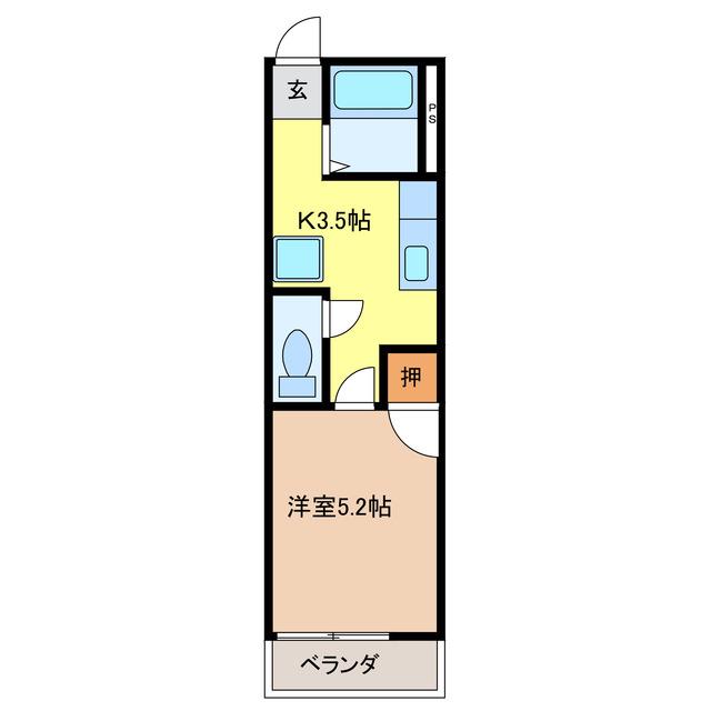 AVENUE92(1K/1階)の間取り写真