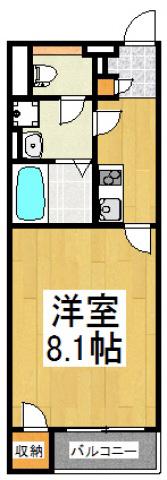 ミランダTDレジデンス(1K/1階)の間取り写真