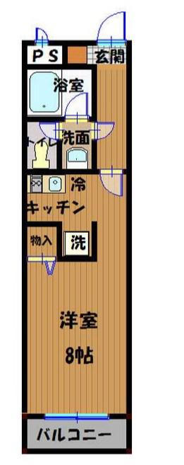 マロンドセブンIII(1K/2階)の間取り写真