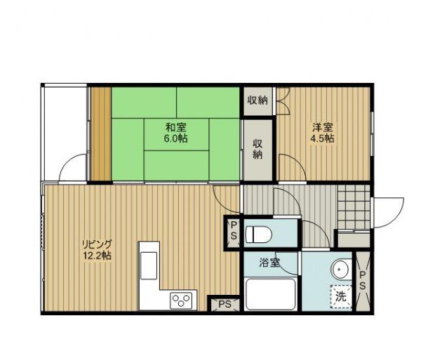 90NINETY-3行田(2LDK/2階)の間取り写真