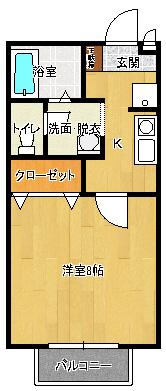 ボンメゾン東津留(1K/2階)の間取り写真