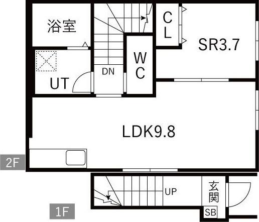 PROGRESS III(1SK/2階)の間取り写真