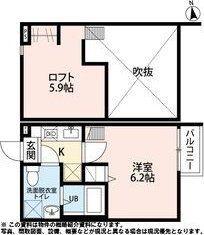 ブエナビスタ長町(1K/2階)の間取り写真