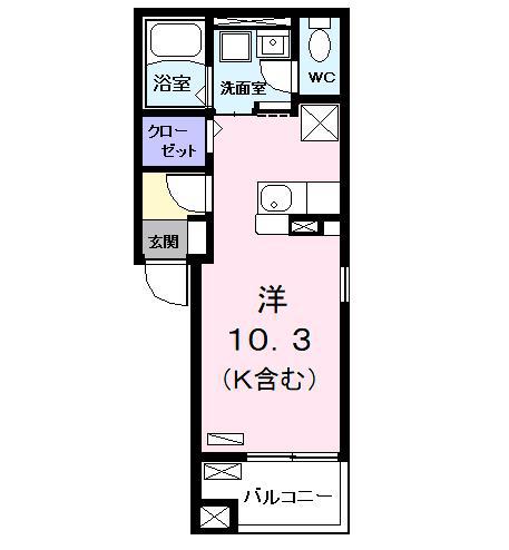 ラルジュ・ツカサ・タンドレス(ワンルーム/3階)の間取り写真