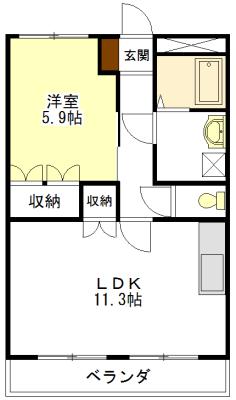 ラピュタ壱番館(1LDK/1階)の間取り写真