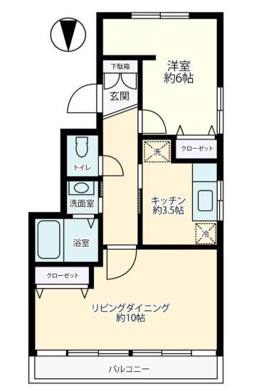 RAYビル浅草(1LDK/2階)の間取り写真