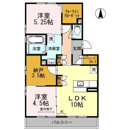 アーバン黒石(2LDK/2階)の間取り写真