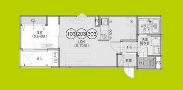 FSTYLE東大阪本庄1号館(1LDK/3階)の間取り写真