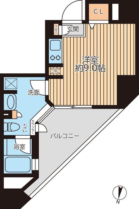 プライマルフロント錦糸町(ワンルーム/7階)の間取り写真