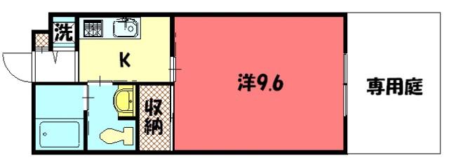 ESUTUDIO COMODO(1K/1階)の間取り写真
