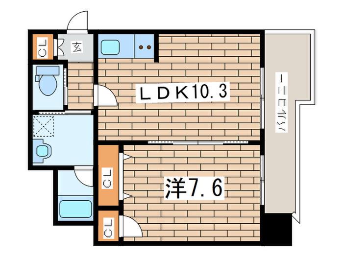 ドムス常盤(1LDK/10階)の間取り写真