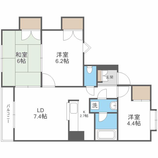 ハーベスト26(3LDK/2階)の間取り写真