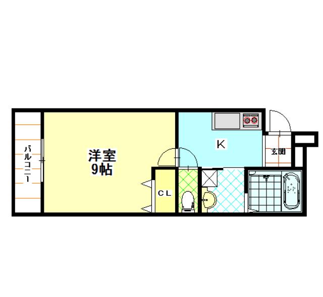 フジパレス東花園ウエスト(1K/1階)の間取り写真