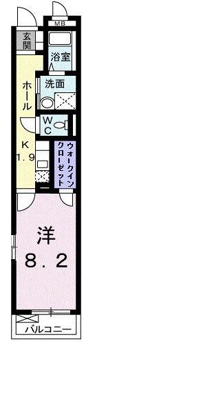 トーレ・ハナ(1K/2階)の間取り写真