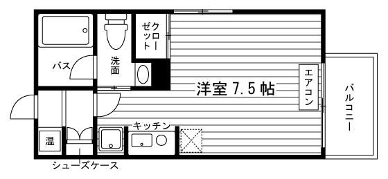 パンシオンN14(1K/4階)の間取り写真