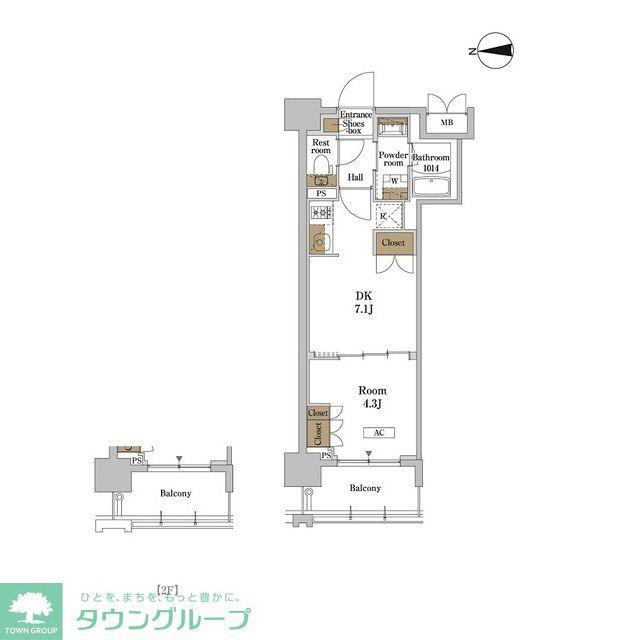 RJRプレシア蒲田(1DK/4階)の間取り写真