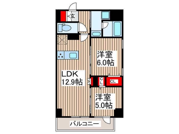 TORIKOE TURRIS(2LDK/7階)の間取り写真