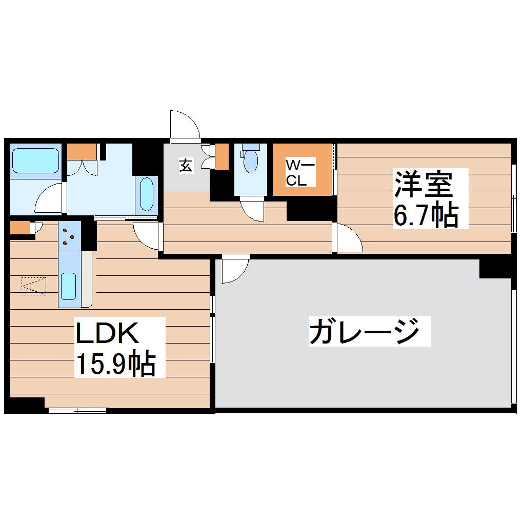 シャーメゾンN・V(1LDK/1階)の間取り写真