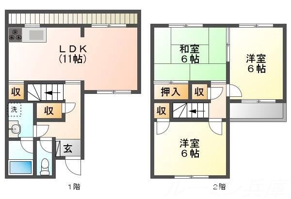 ヤシロガーデンハウス(3LDK/1階)の間取り写真